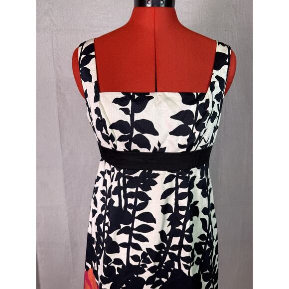Nine West Sleeveless Floral Dress Size 10 White Black Party Cocktail C717 - Picture 3 of 11